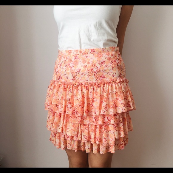 H&M Floral Pink Girly Cute Ruffle Skirt - Picture 2 of 4